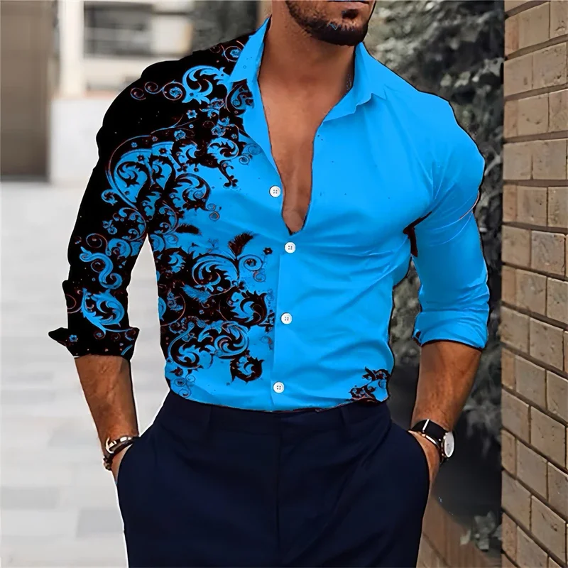 Men\'s shirt 9 color classic long-sleeved shirt Hawaiian shirt fashion casual shirt super large size XS-6XL fast delivery