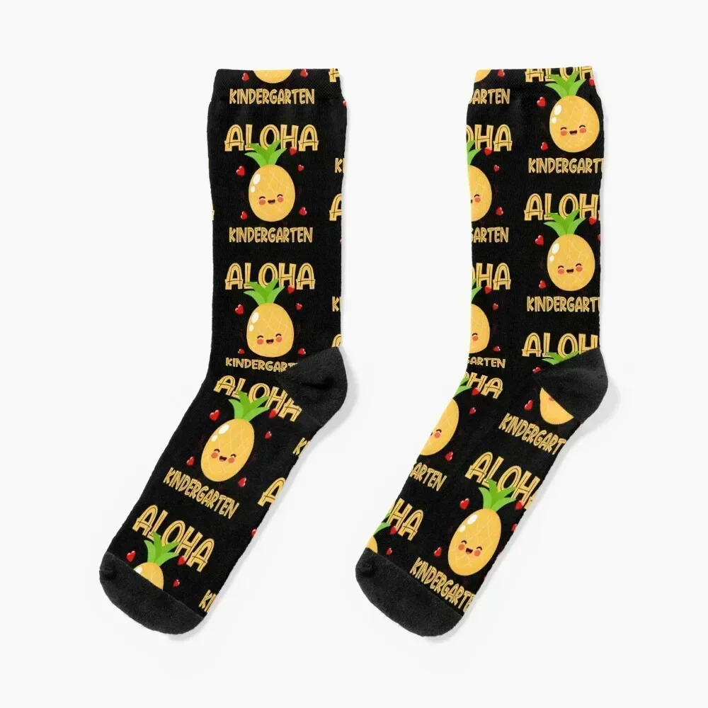 

Aloha Kindergarten Cute Pineapple Socks winter thermal bright garter short ankle Women Socks Men's