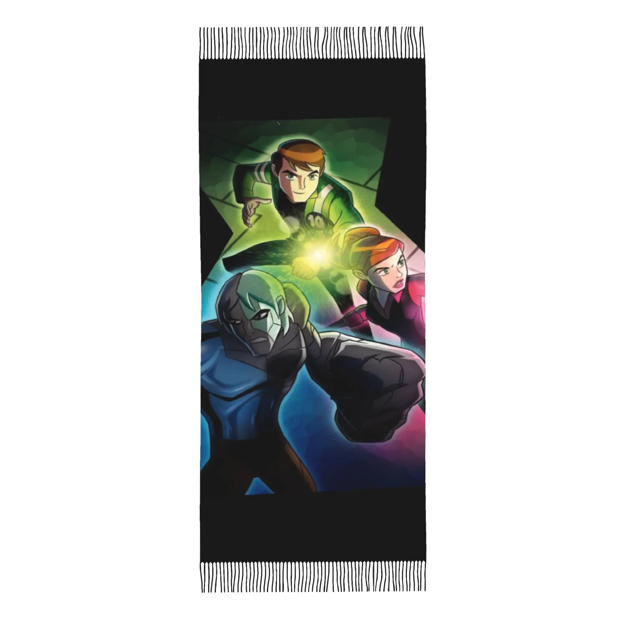 Ben10 Alien ForceTassel Scarf B-Ben 10 Cold Day Soft Thermal Gift Hijab Stoles