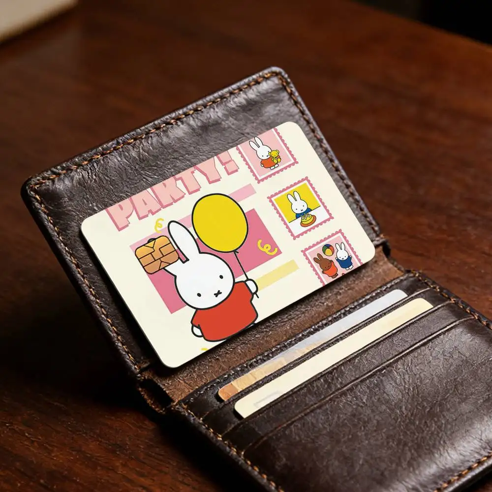Cartoon-Hasenmotiv, süßes M-Miffy N-Nijntje-Design, exquisite Kartensticker für Debit-, Kredit- und Bankkarten, Schutzhülle, Geschenk für Schüler. – Detail 14