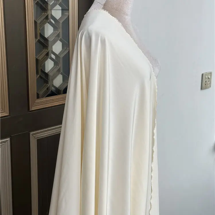 

Limited Beige 20 Mm Silk Double Crepe 100% MulberrySilk Lined Skirt Shirt Textile
