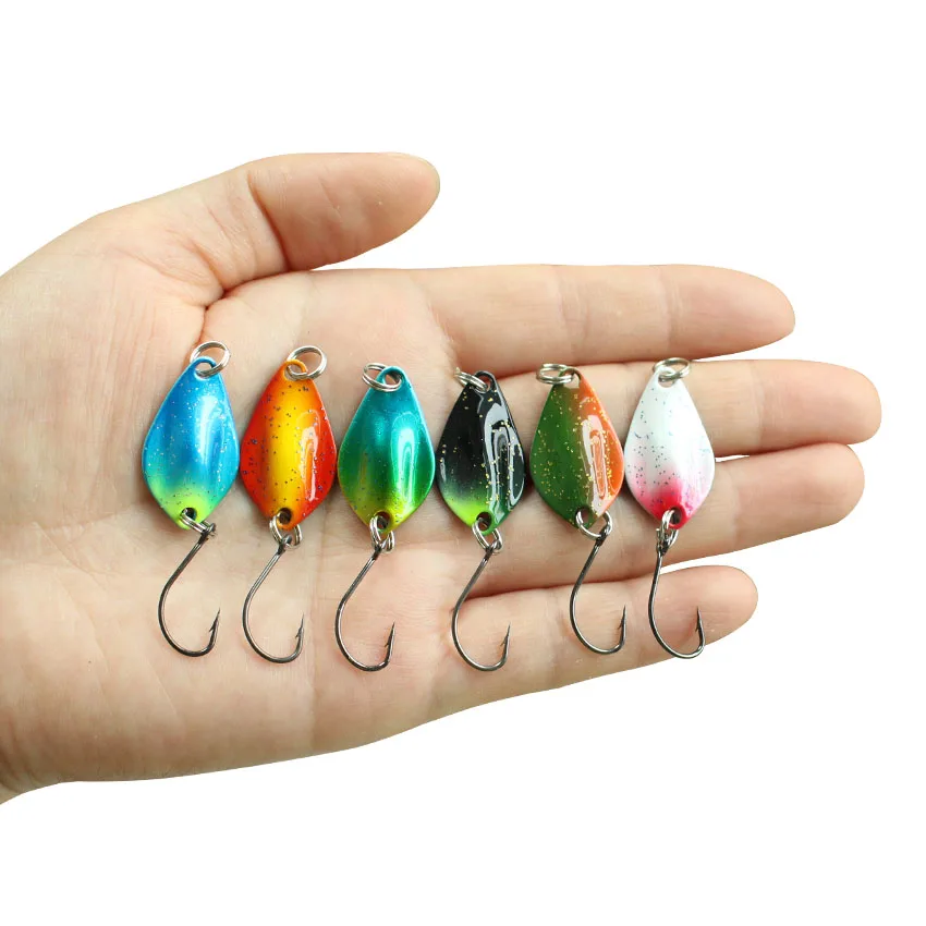 

wholesale fishing lure spoon artificial bait 2.5cm/2g 2cm/1g 60pcs fishing spoon trout lure pesca fishing tackle