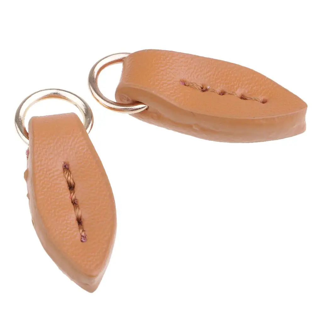 Leather Zipper Pull Leaf Shape Zipper Replacement Sewing Fastener for Coats Jackets Bags Handbags