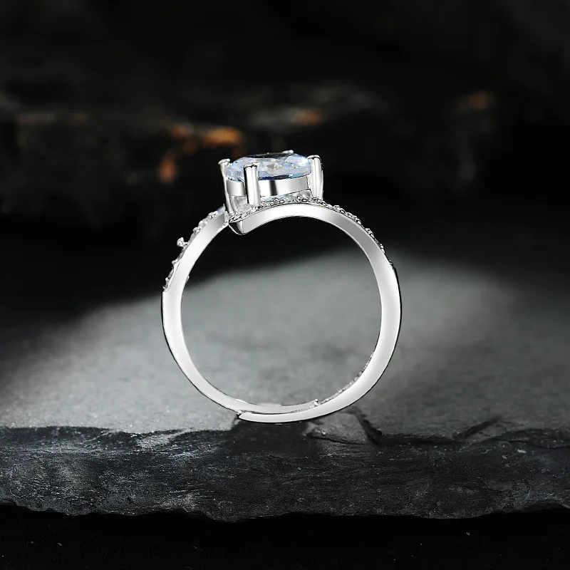 New 925 Sterling Silver Ring 1ct Moissanite Luxury for Women Wedding Jewelry Engagement Charm Party Fashion Top Quality Ring view 4