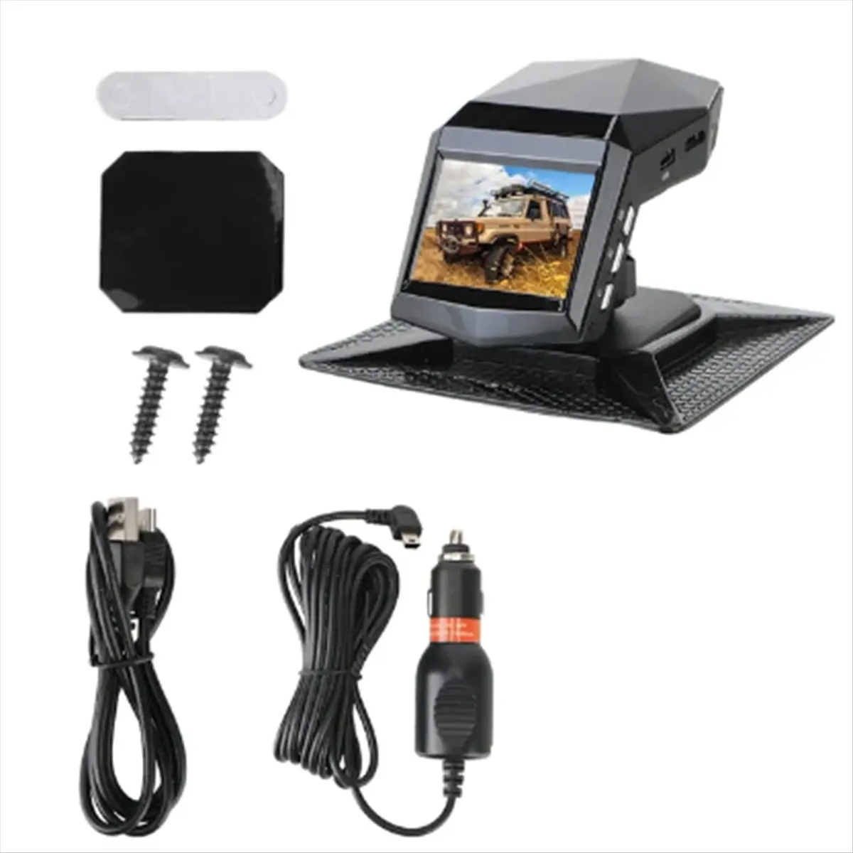 A64K Car Dash Video Recorder Rear View Monitor DashCam 2Inch Screen 1080P Wide Angle(A)