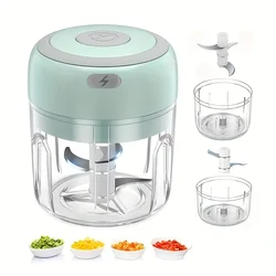 250ml Electric Mini Garlic Chopper Portable USB Meat Grinder Garlic Masher Machine Crushed Ginger Vegetable Crusher Kitchenware