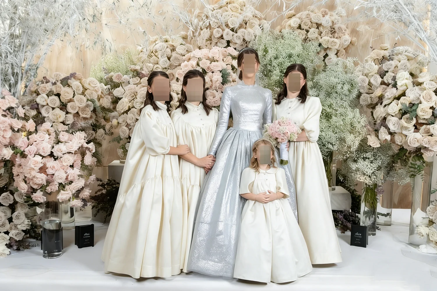Ivory Bridesmaid Dress Flower Girl Dress For Wedding Satin High Waist Kids Birthday Party First Comuunion Ball Gown Customized