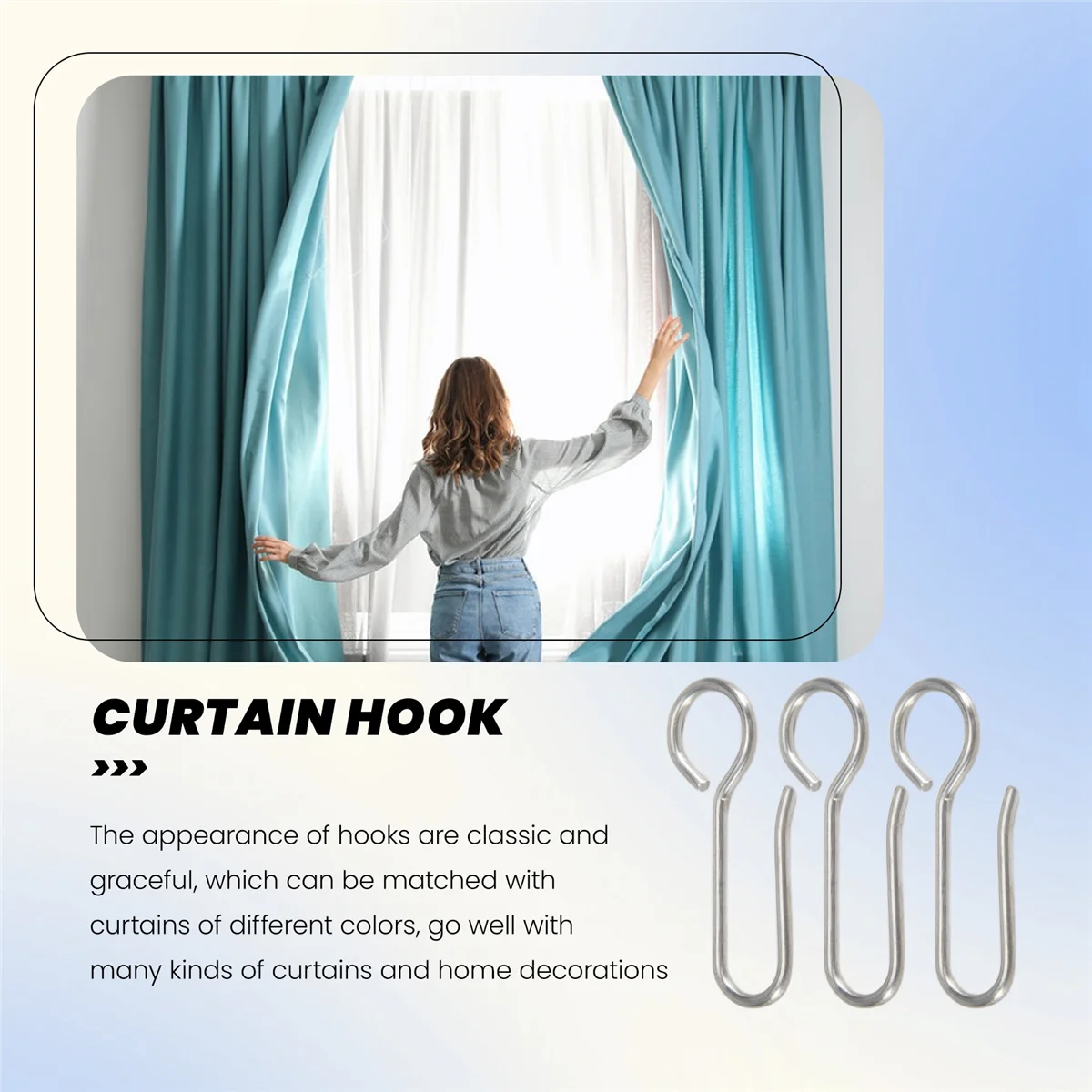 

Fast！80pcs Metal Curtain Track Hooks S Shaped Stainless Ceiling Curtain Track Shower Curtain Decoration Hooks
