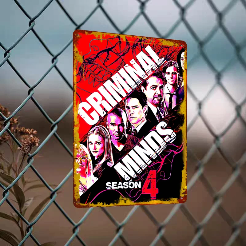 Criminal Minds Season 4 Character Group Portrait Custom Metal Tin Sign Home Decor Collectible
