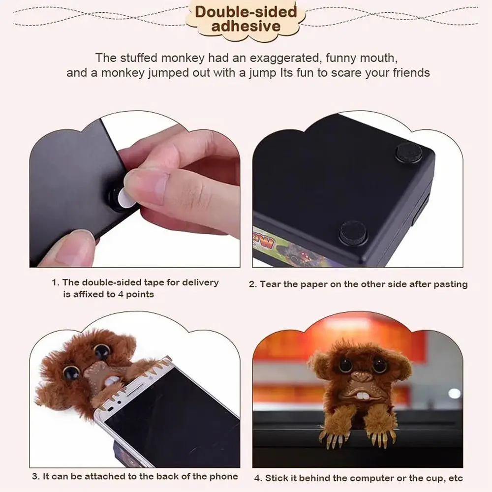 Feestdecoratie Verrassing Prank Aap Speelgoed Tanden / Tong Kan in zak worden geplaatst Halloween Speelgoed Bananasplit