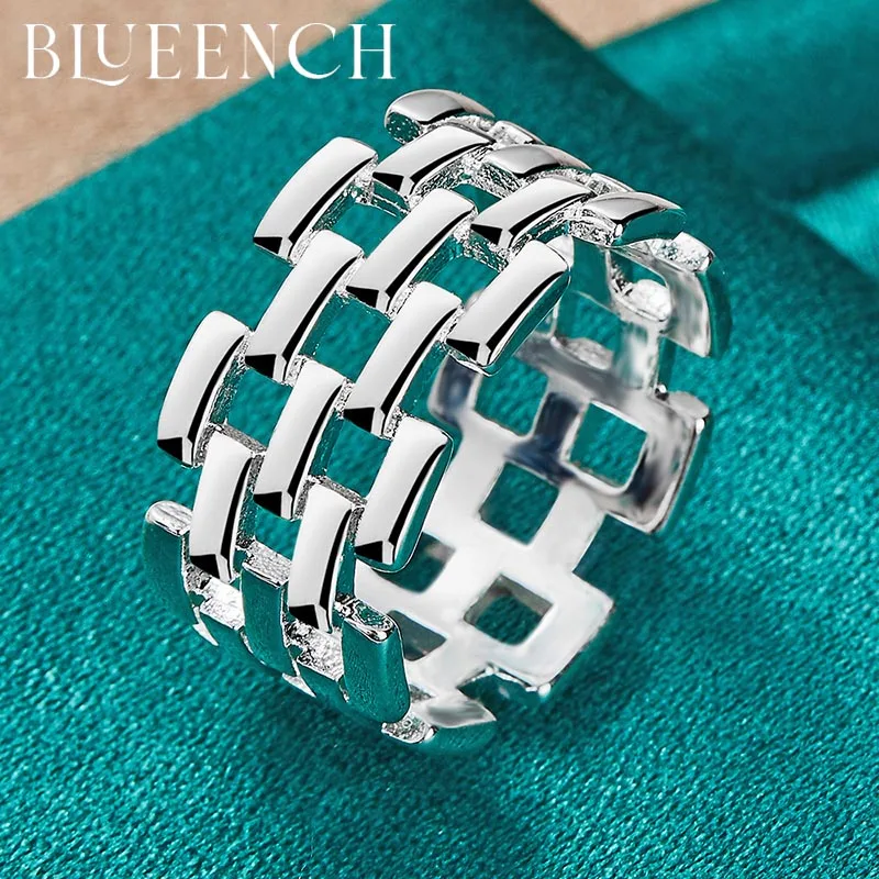 

Blueench 925 Sterling Silver Braided Cutout Ring for Men Women Party Hipster Fashion Personality Charm Jewelry