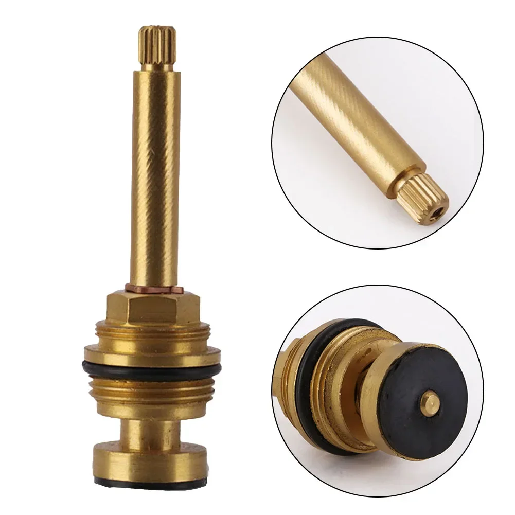 Brass Faucet Valve Core Faucet Cartridge Slow Opening Spool Black Rubber Gasket Common Size Design Hassle-free Replacement