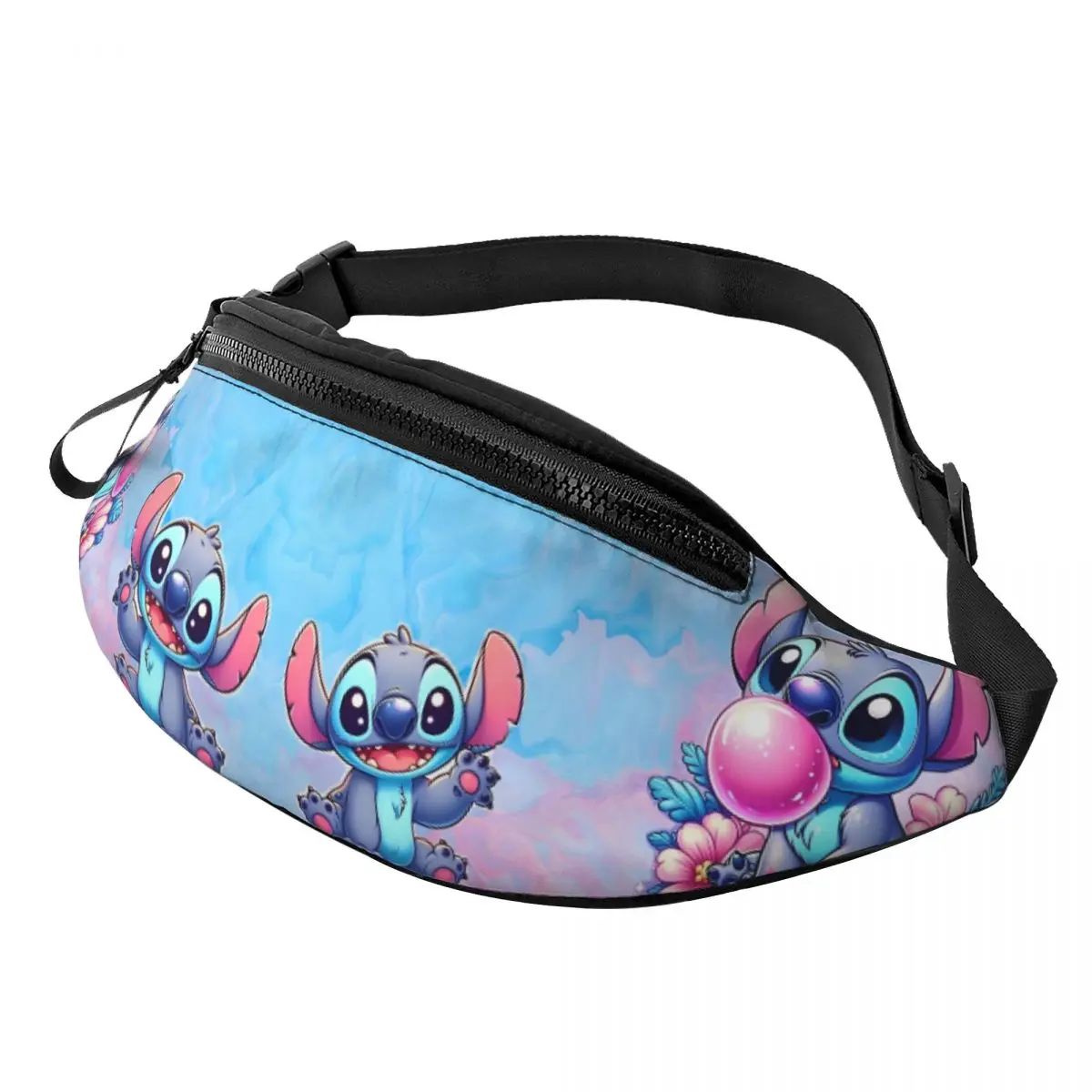 

Cartoon Kawaii Stitch Sling Bags Chest Crossbody Shoulder Backpack Outdoor Hiking Daypacks Pattern Bag