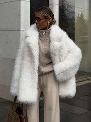 Tossy Winter Fashion Fluffy Furry Faux Fur Women Jacket Overcoats Loose Cardigan Thick Warm Patchwork Female Coat Faux Fur 2025