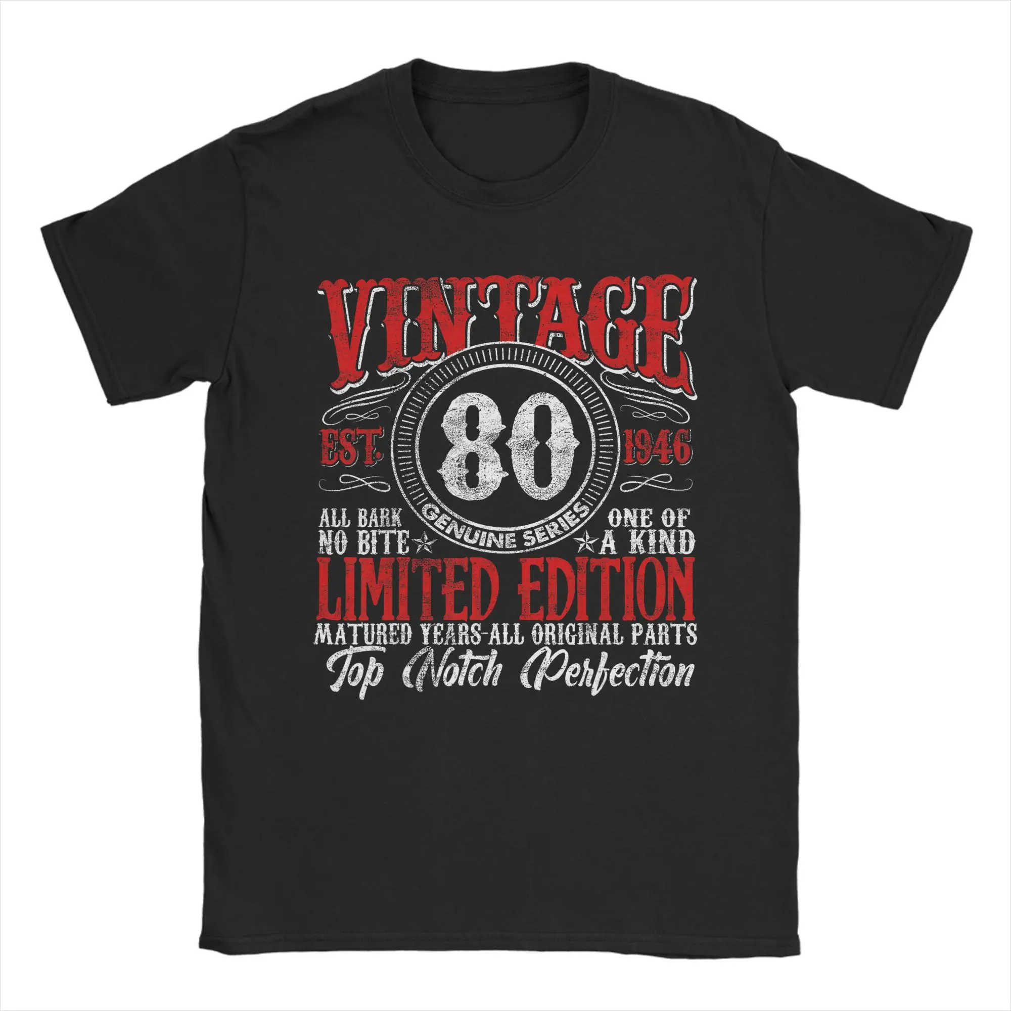 Streetwear T-Shirt 80 Year Old Gifts Vintage 1946 Limited Edition 80th Birthday Cotton T Shirts for Adult Summer  Top Tees