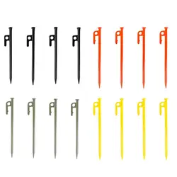 4 Pcs Outdoor Thickened and Lengthened Ground Nail Camping Windproof Fixed Nail Canopy Beach Large Tent Camping Nail Steel Nail