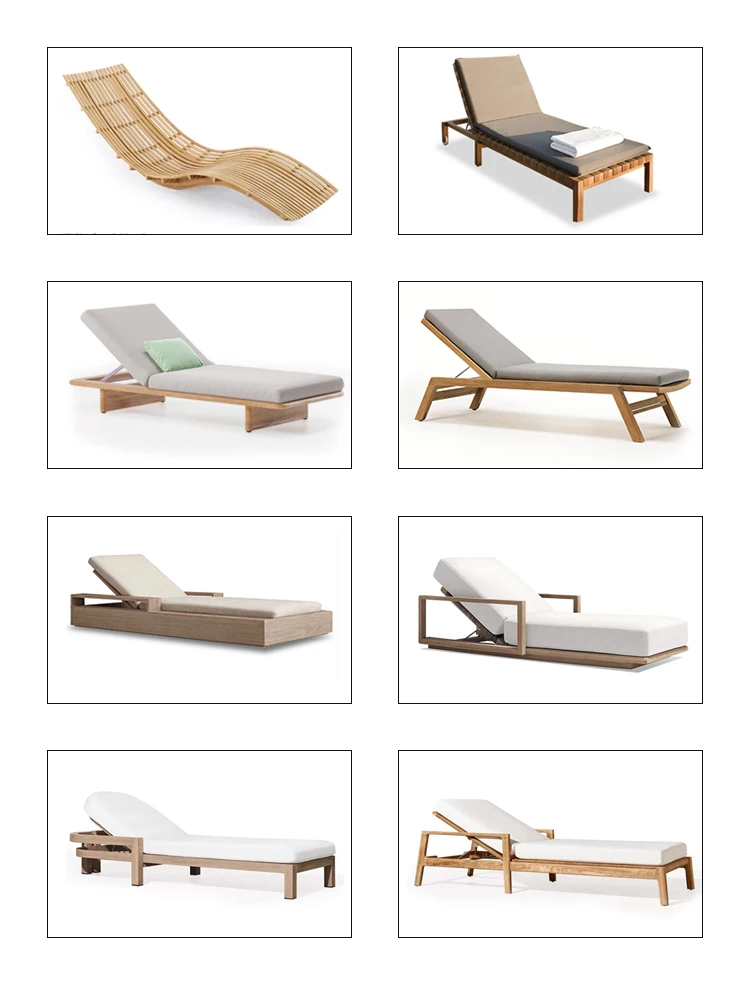 Wooden Pomelo Swimming Pool Waterproof and Sunscreen Open-air Hotel Famous Villa Garden Terrace Leisure Lounge Chair