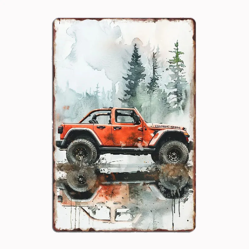 Cherokee Transport Wrangler Rubic Poster Metal Poster Sign Garage Club Custom Wall Tin Room Decor Home Decor