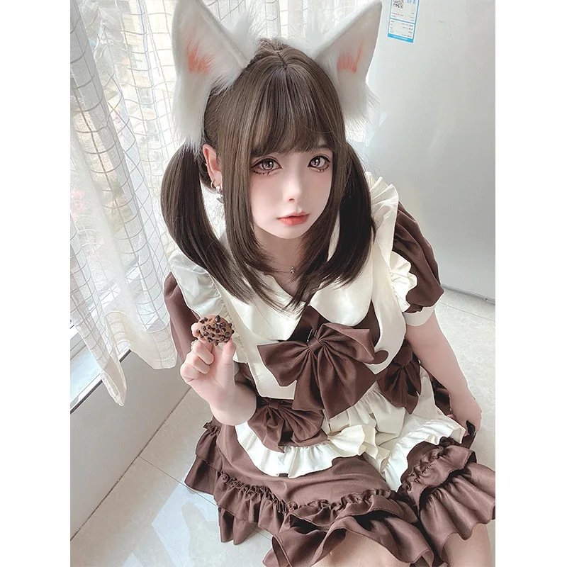 Nuovo giapponese Plus Size Fantasy Anime Cameriera Dress Costume Cosplay Sweet Girl Outfit Lolita Dress Jk Uniform Pink Cat Girl Kawaii