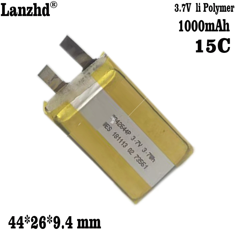 1-12pcs 3.7V 1000mAh  942644 Rechargeable Polymer 15C Li-ion Battery For Start power supply car igniter spot welder model plane