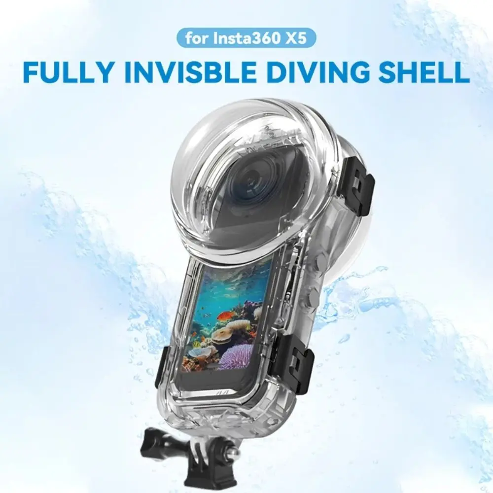 

60M Invisible Dive Case Hard Clear Underwater Diving Shell Protective Housing Cover for Insta360 X5 Action Camera Accessories