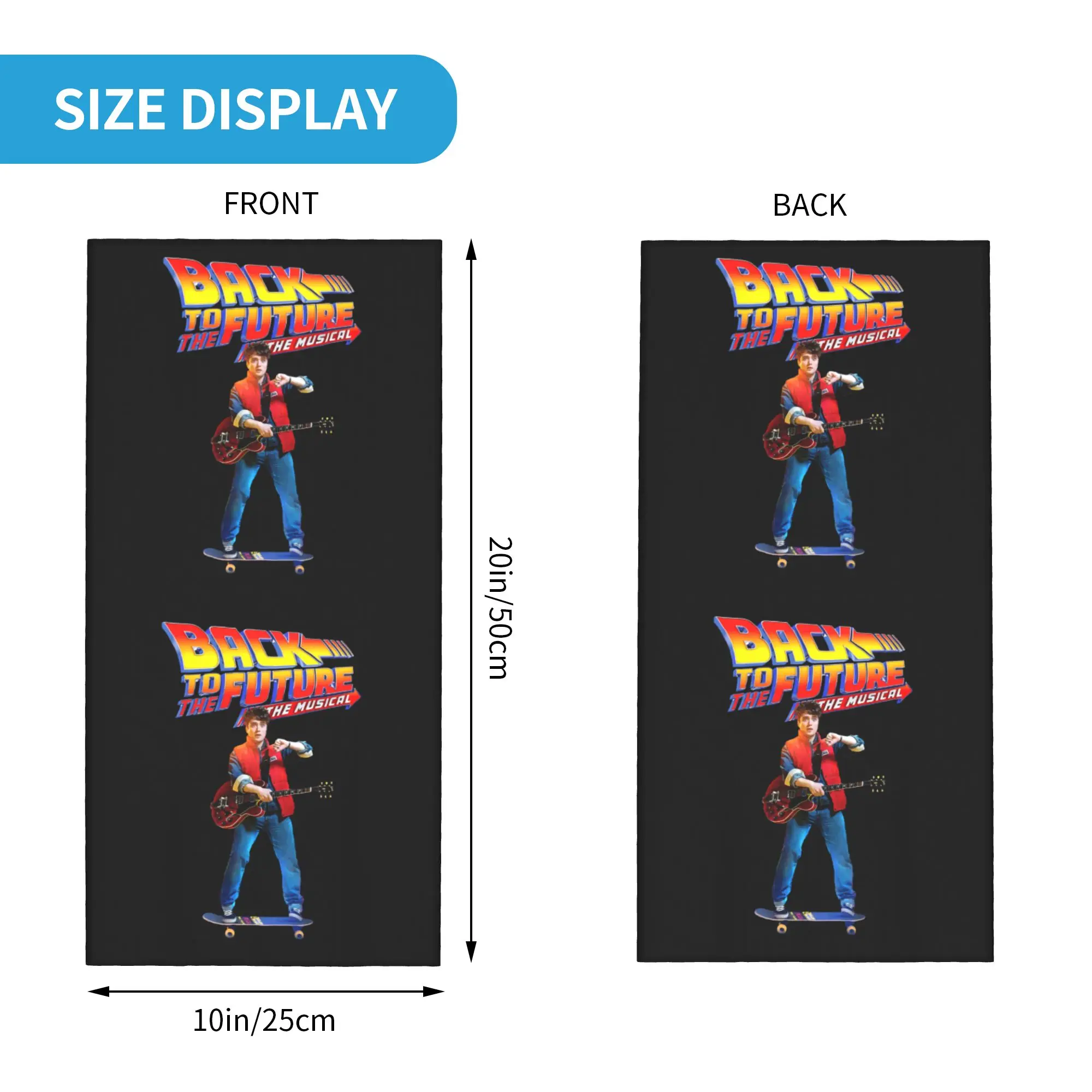 Back To The Future Neck Gaiter Women Men UV Protection Winter The Musical Bandana Scarf for Cycling