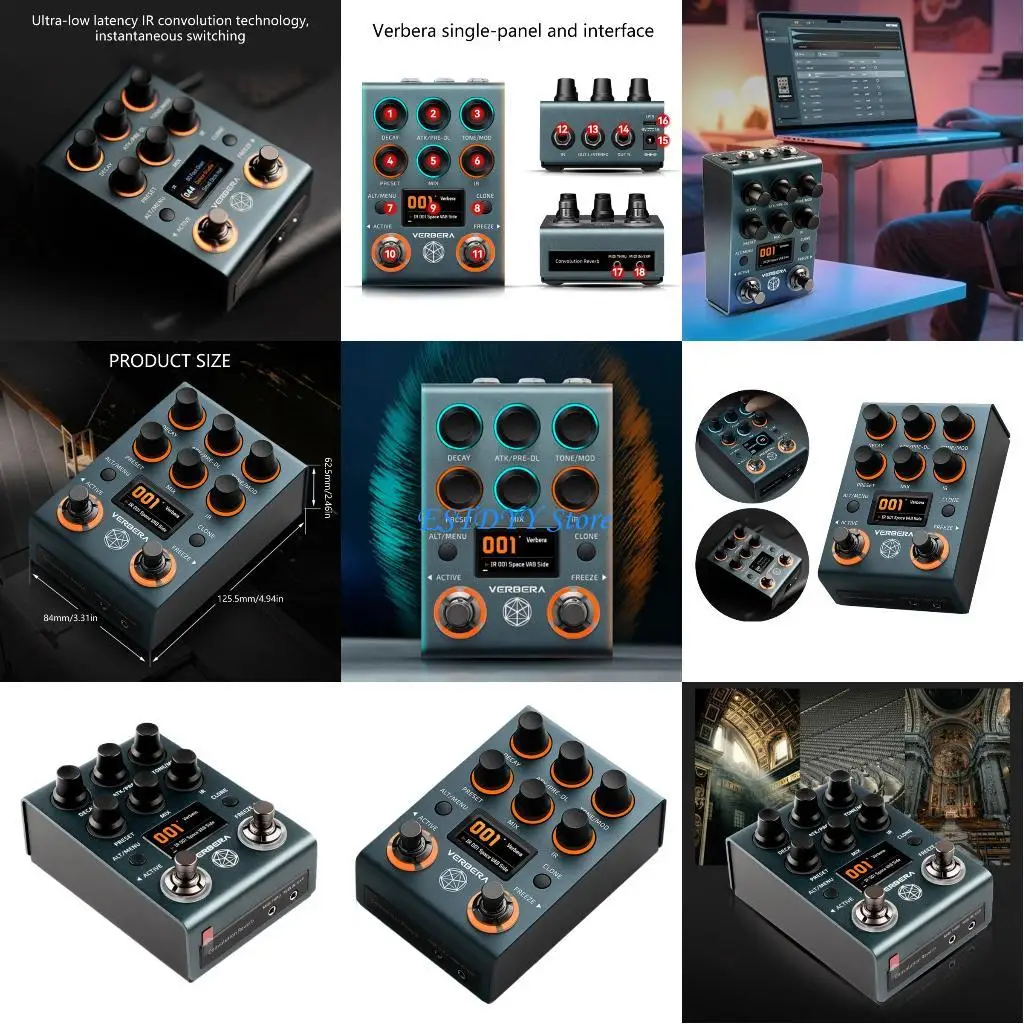 G6DE جيتار كهربائي متقدم Stompbox مؤثرات صوتية قابلة للتخصيص تشويه ترددات تأخير الإسكان العروض المحمولة