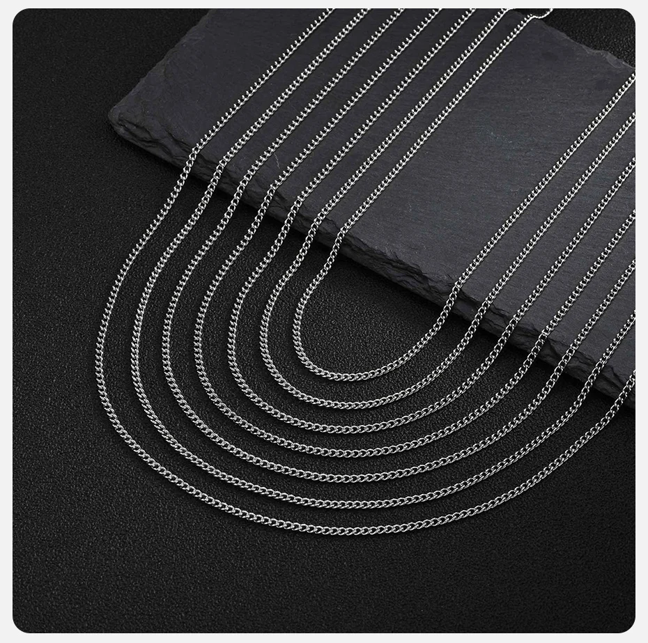 Vnox 45/50/55/60/65/70/80cm Silber- und Goldfarbene Gliederkette, Klassische Halskette für Männer, Edelstahl Mode Alltagsschmuck Geschenk – Detail 5