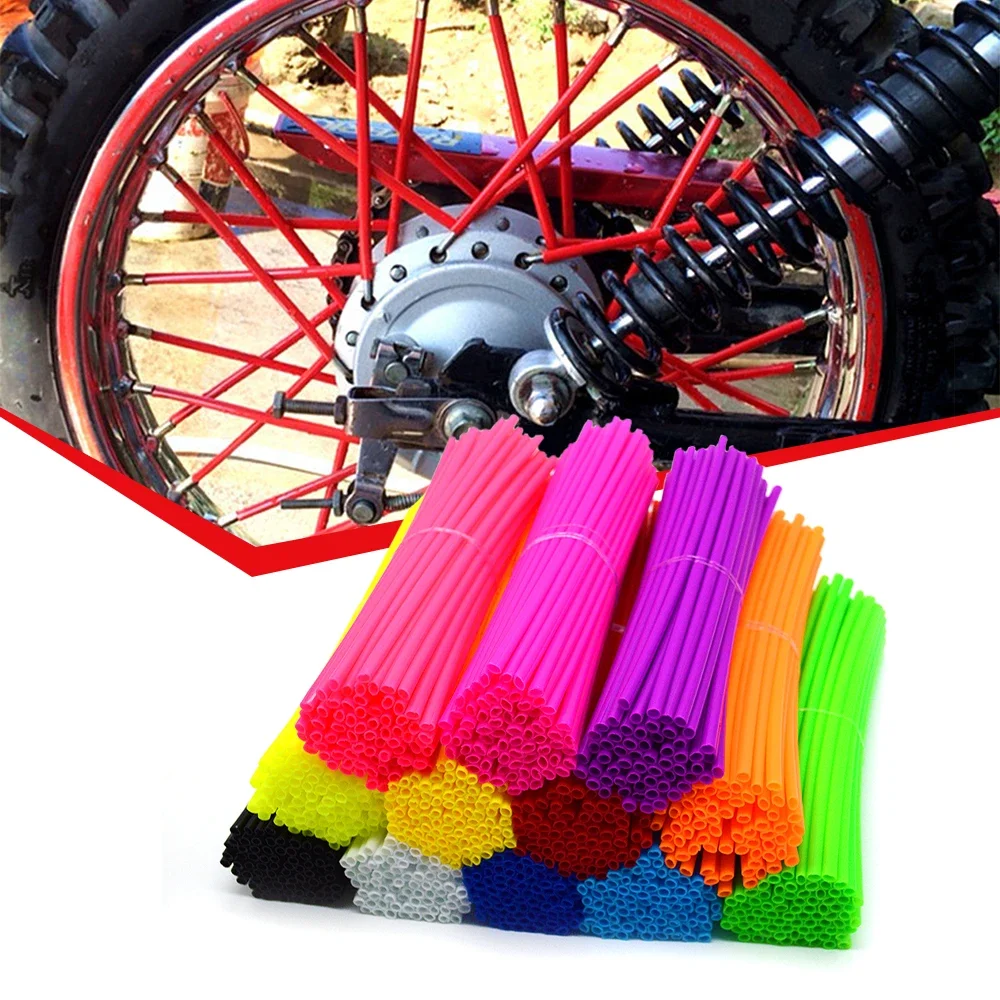 Motorcycle Wheel Spoked Protector Wraps Rims Skin Trim Covers Pipe For Motocross Bicycle Bike Cool Accessories