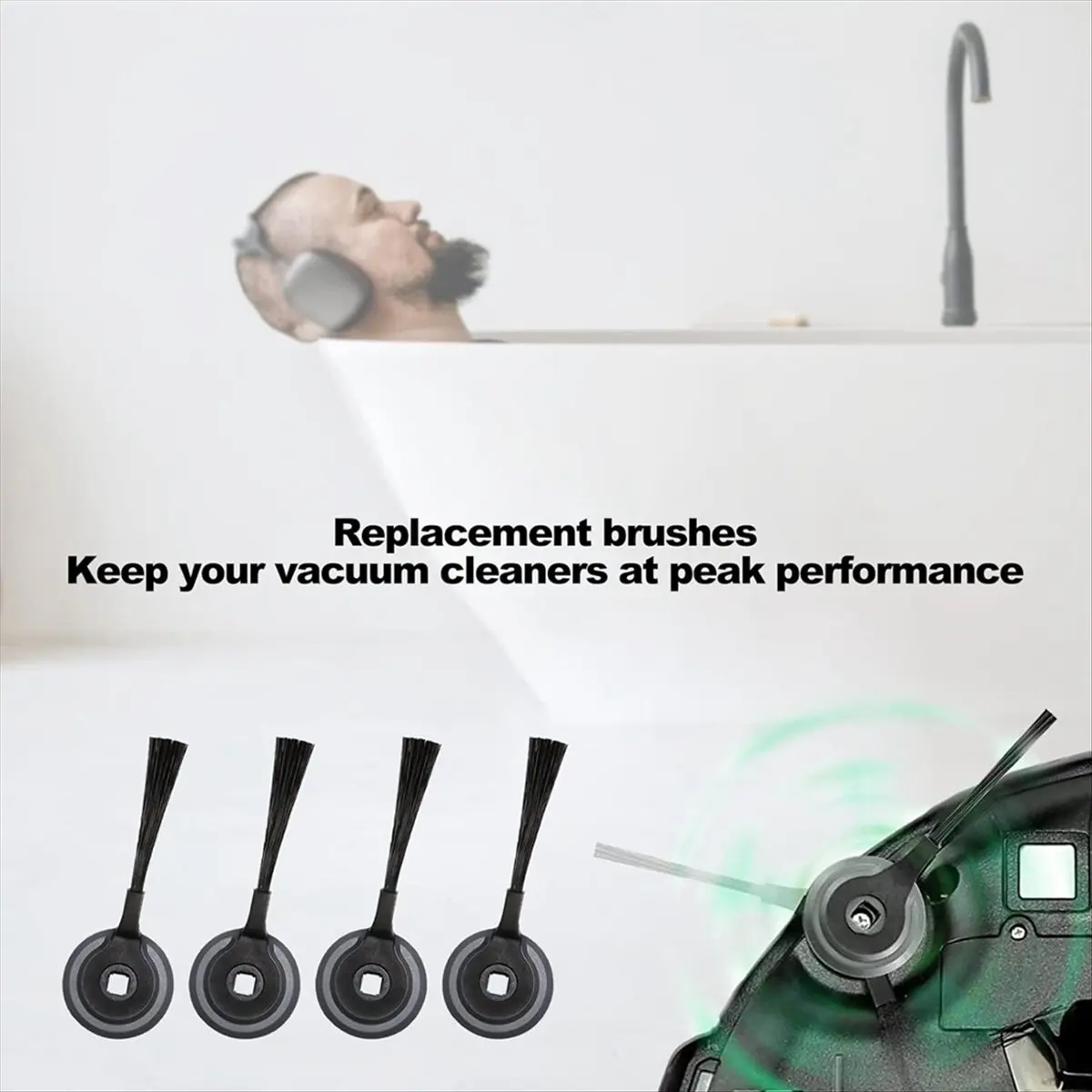 N18R 9 Pack Side Brushes Replacement Part for Robot AV751 S87 R85 RV850 RV850WV R71 R72 R75 S86 R87 R76 RV871 RV761
