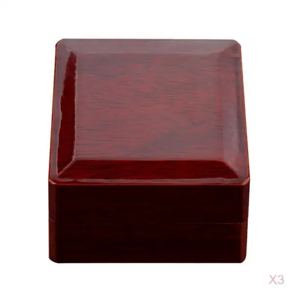 Wooden Jewelry Ring Box Luxury Velvet Interior Ring Case Storage Display Organizer for Wedding Engagement Rings