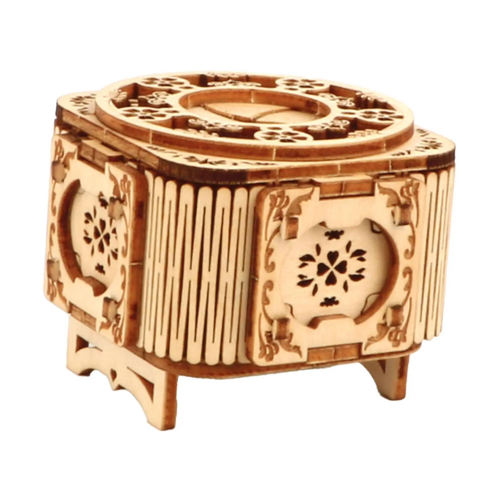 3D Wooden Puzzle Box Keepsakes Storage Brain Teaser Mechanical Box Money Box Treasure Box Musical Jewelry Box for Adults