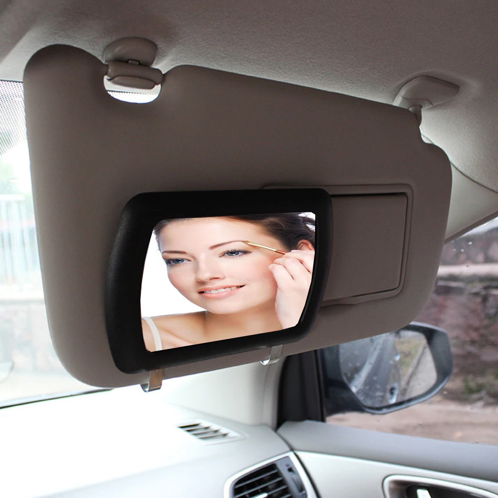 Car Vanity Mirror Car Stainless Steel Portable Car Sun Visor Hd Mirror Car Interior Mirror Universal Car Styling