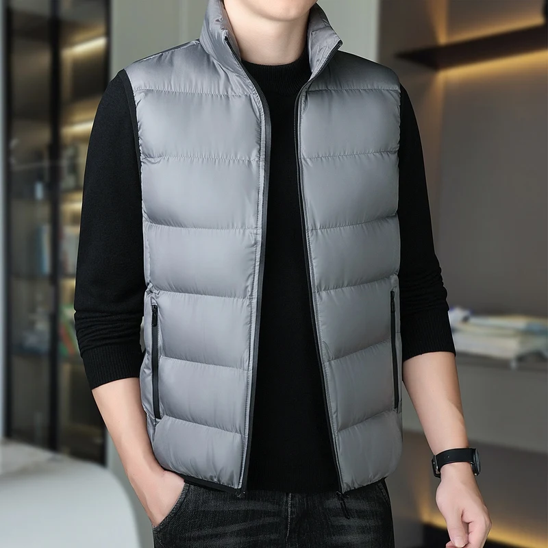 

Men's down Cotton Vest Thiened Outdoor Casual Winter Warm Youth Anti-Cold Leisure Faionable oulder Pad Jaet