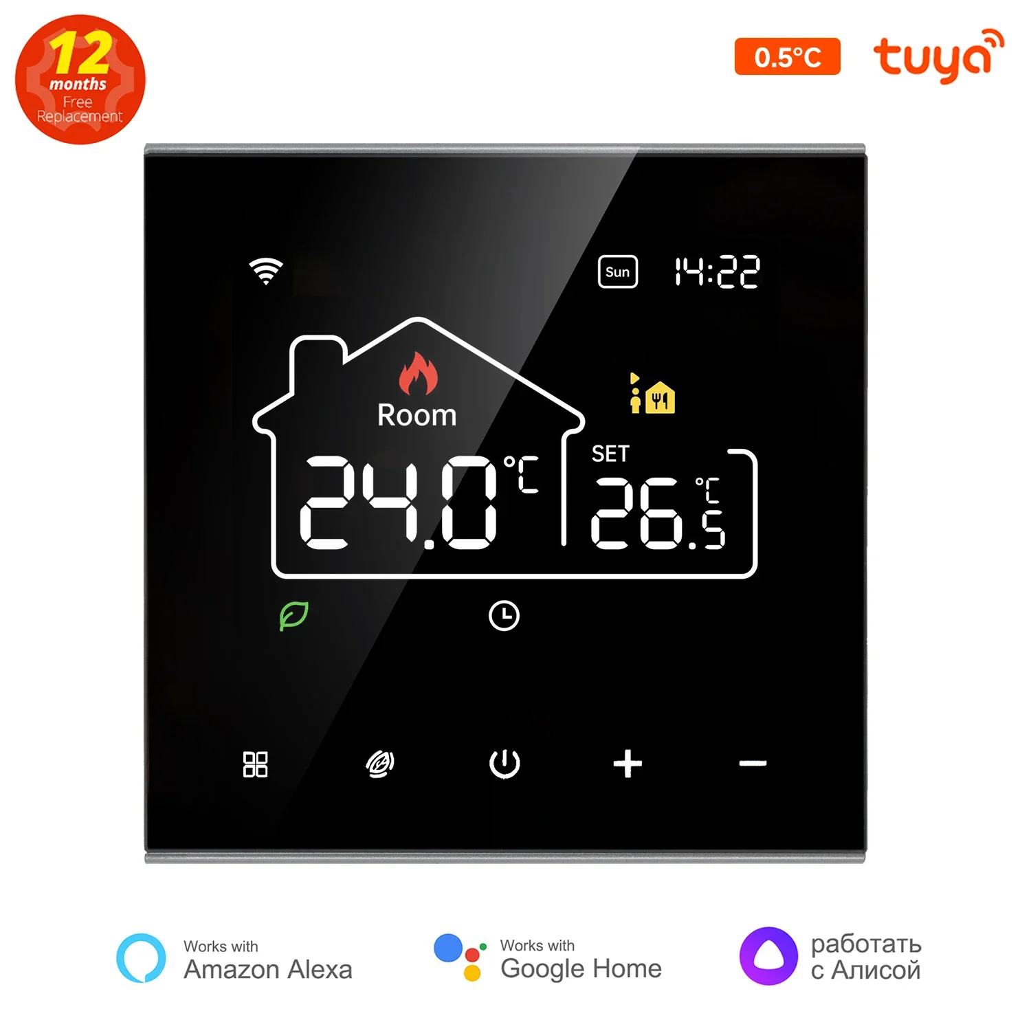 Tuya WiFi Smart Thermostat Electric Heating Water Gas Boiler Temperature Controller Work Touch Button With Alexa Google Home