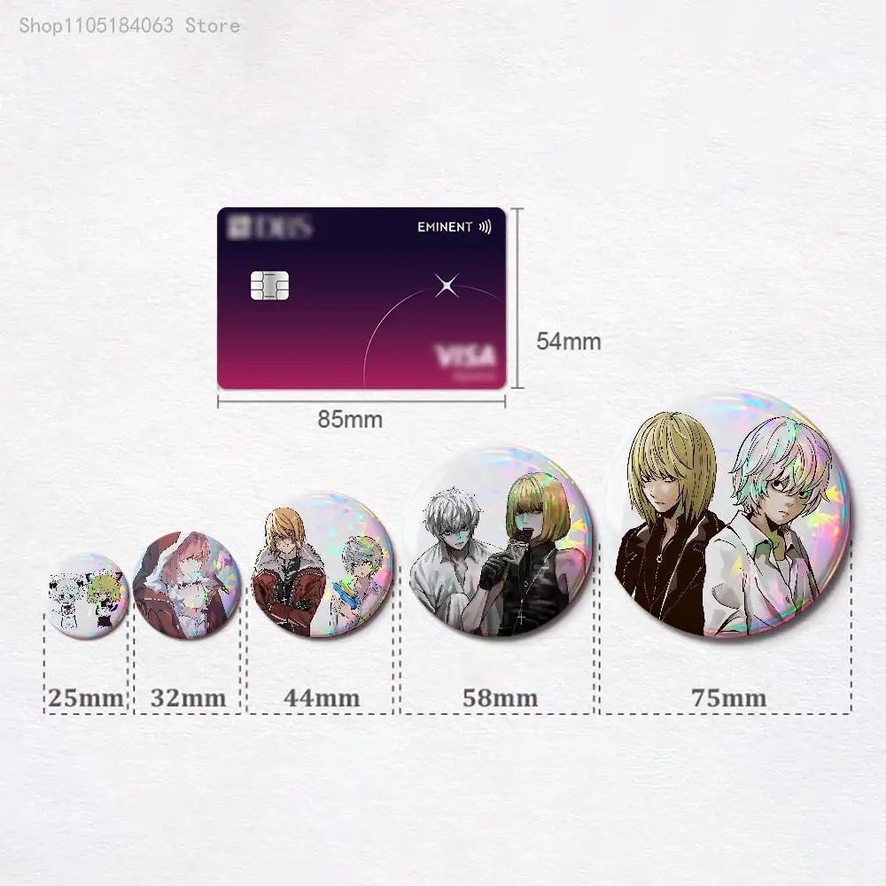 Near D-Death Mello N-NoteS 58mm 44mm HD Print Brooch Badges Pretty Derby Round Display Brooches Lapel Pins