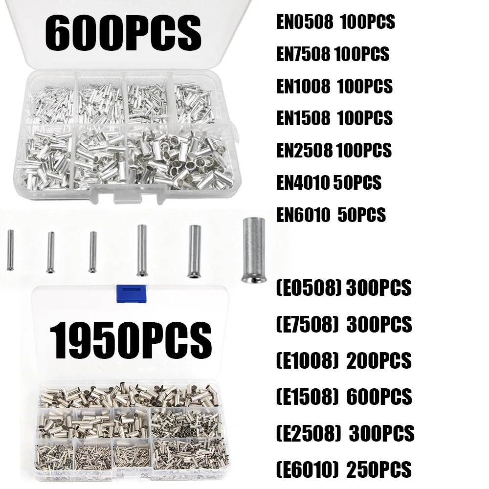 Non-insulated wire connection end caps cable joints bare tin crimp terminals tubular bare terminal combinations crimping welding