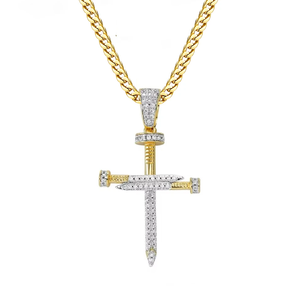 

VANAXIN Fashionable Cross Pendant for Women Men Bling Cubic Zirconia Necklace Ladies Men's Jewelry Gift