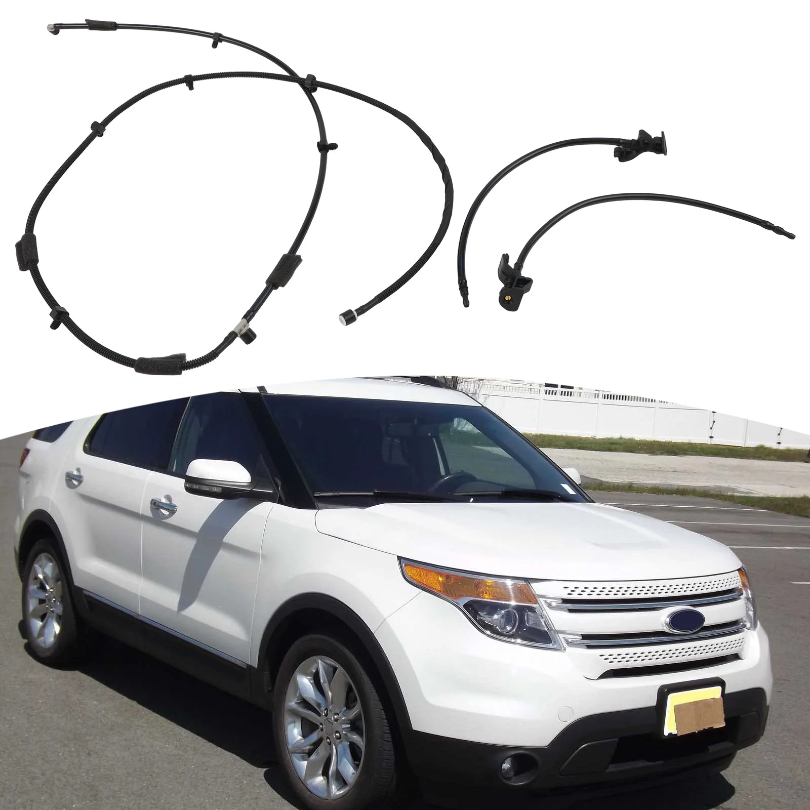 Replacement Windshield Washer Hose and Nozzle for Ford For Explorer 2011-2015 OEM BB5Z17A605A AR3Z17603A