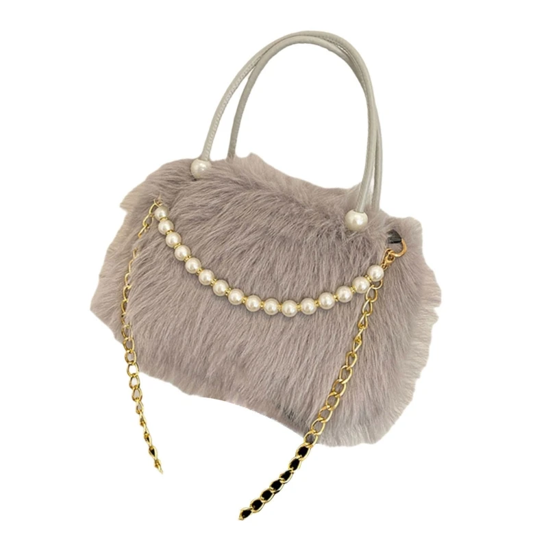 Stylish Large Capacity Furry Crossbody Bag Soft Plush Designs Shoulder Bags For Everyday Commute And Special Occasion