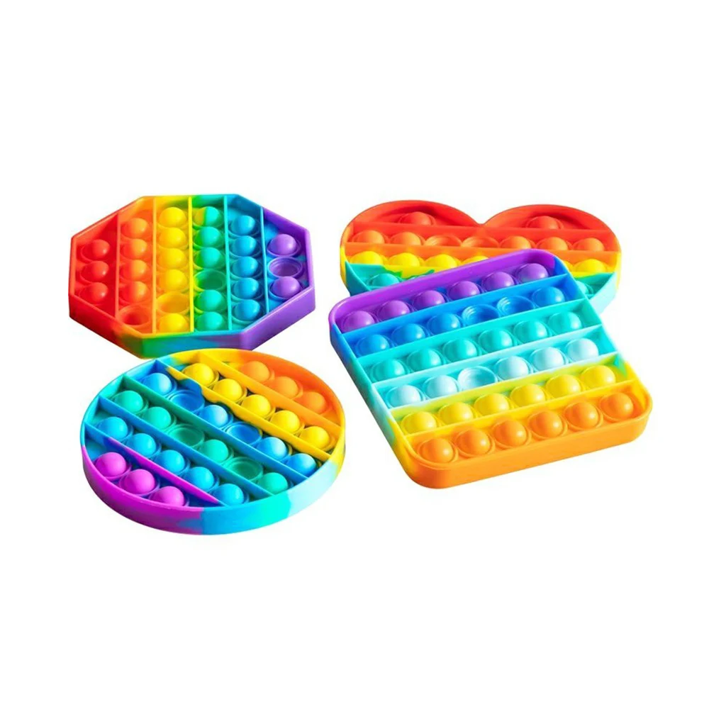 Silicone world Stress Relief Toys Rainbow Push Bubble Antistress Toys Sensory Squeeze Toy Anti-stress Toys Adults Kids Relax Toy