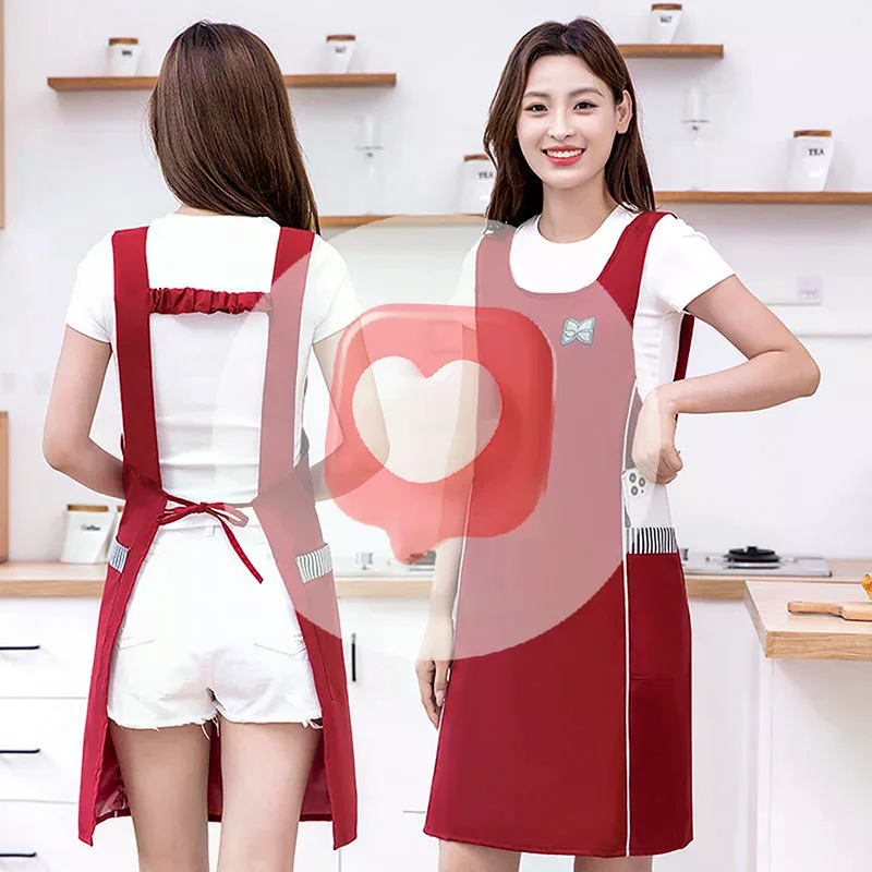 مريلة صدرية رفيعة عصرية مقاومة للماء وحزام خصر بلون سادة ومقاومة للزيت للطبخ والخبز قابلة للتنفس #1