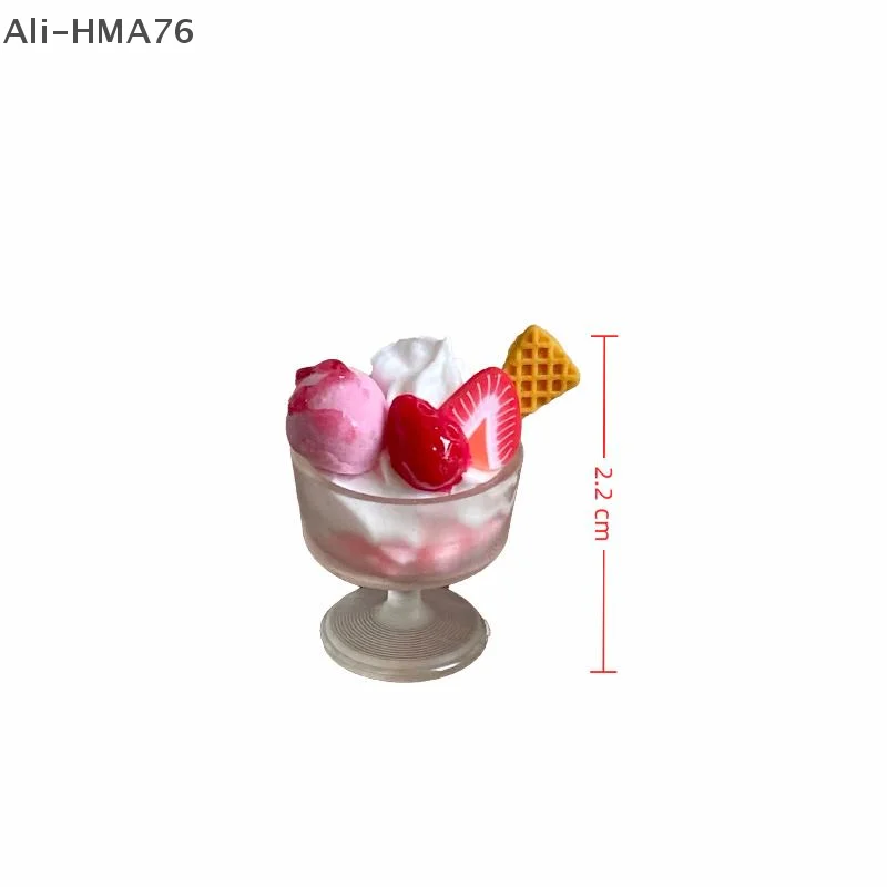 

1 Pc 1:12 Dollhouse Miniature Strawberry Ball Pink Ice Cream Cup Food Toy Decoration For Doll Accessories Kids Gift