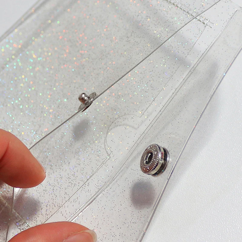 محفظة نقود معدنية شفافة لطيفة من مادة PVC للفتيات مع حلقة مفاتيح محفظة صغيرة لبطاقة الهوية ومحفظة بطاقات العمل #1