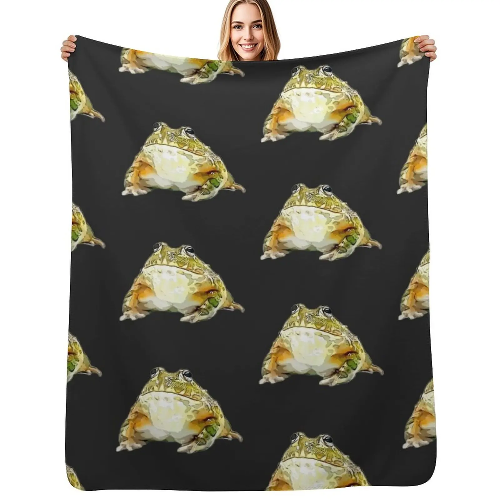Bullfrog Croak Frog Funny Cute Angry Throw Blanket Blankets For Sofas Sleeping Bag anime wednesday Camping Single Blankets
