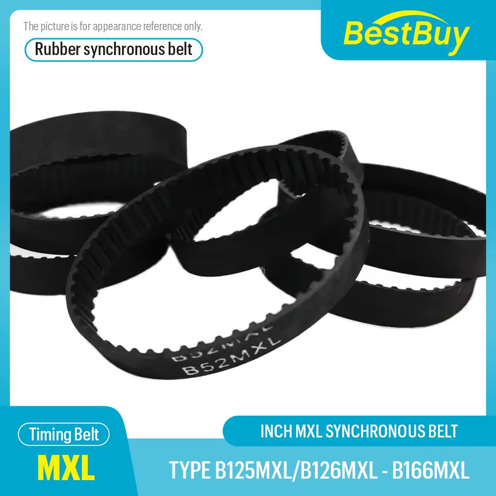 

High Torque Trapezoidal Tooth B125MXL-B166MXL Timing Belt - Custom Length LP 254-337.31mm Width 4.8/6/10/12.7mm