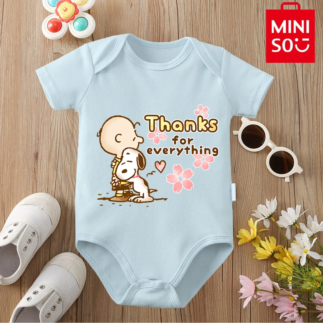 

MINISO Charlie/Snoopy боди из 100% хлопка, мягкая детская одежда, лучший подарок для ребенка, комбинезон для детей от 0 до 12 месяцев, милый комбинезон для новорожденных