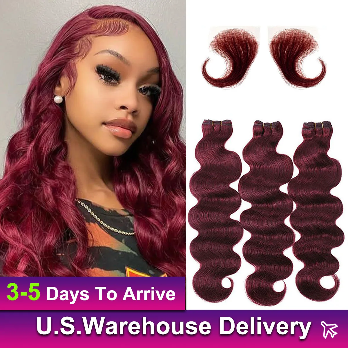 Burgundy 99J Body Wave Bundles 100% Human Hair Colored Brazilian Remy Hair Extensions Weave 1/3/4 PCS 26 Inch Raw Hair Bundles