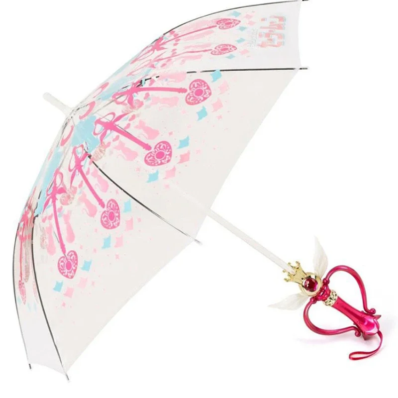 

Warrior Umbrella Variety Sakura Light Fairy Magic Cane Cute Transparent Glowing Long Handle Princess Umbrella