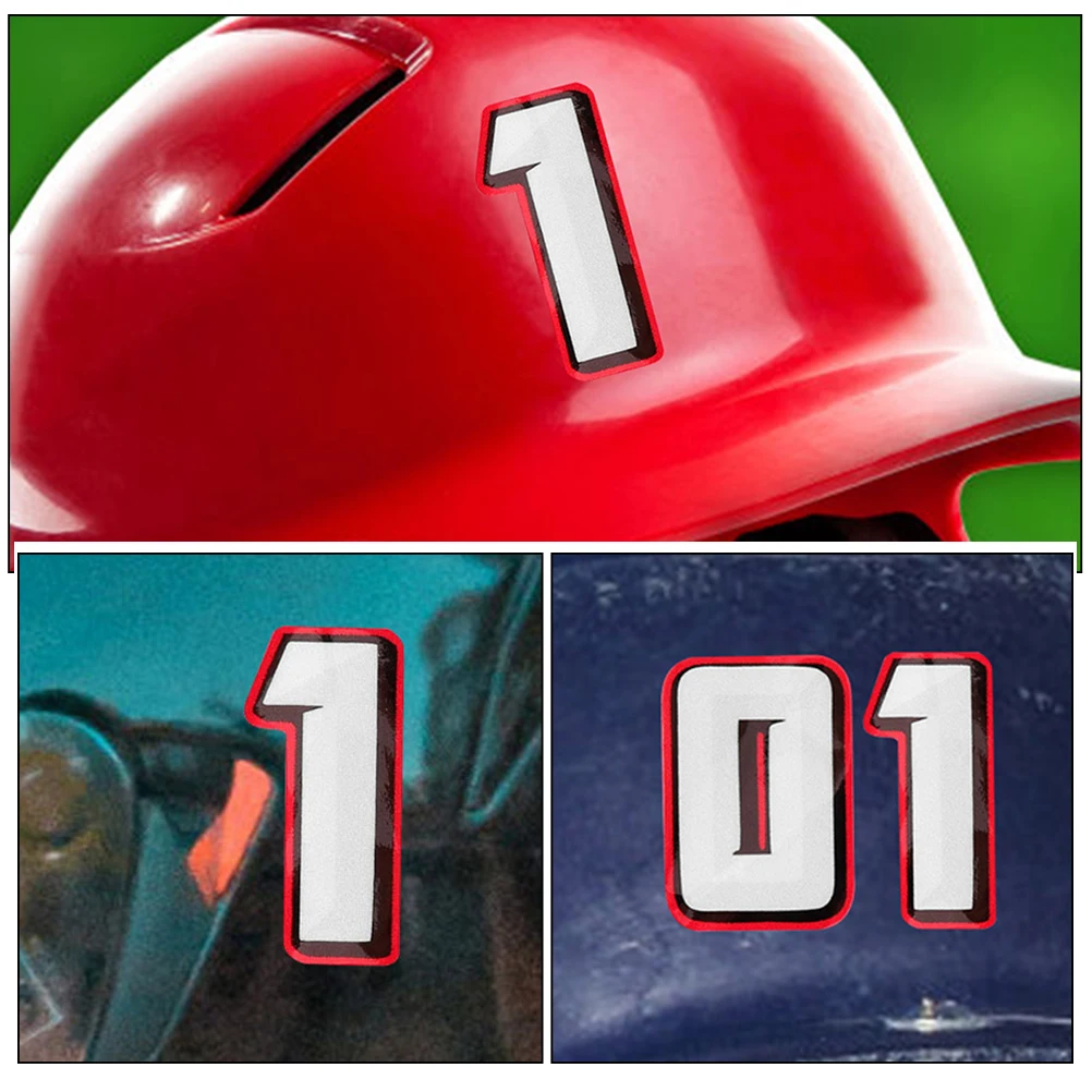 

2 set 2 Sets Reflective Number Stickers Football Baseball Hockey Decals Sports Accessories Durable Multifunctional